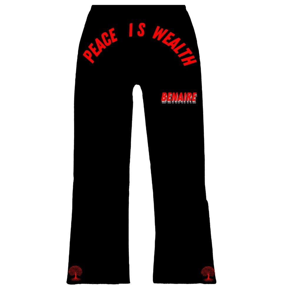 Peace Is Wealth Flared Sweatpants